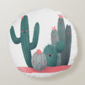 Coussins Ronds Cactus mignon (Dos)