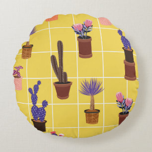 Coussins Ronds Cactus mignon été brillant dans de nombreuses so