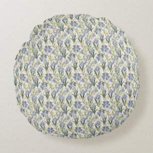 Coussins Ronds Cadeau Anniversaire Fleur bleue transparente et fe