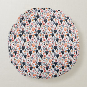Coussins Ronds Cadeau d'anniversaire Ballons et fleurs Whimsica