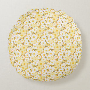 Coussins Ronds Cadeau d'anniversaire Basilique blanche et jaune