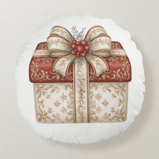 Coussins Ronds Cadeau de Noël rouge