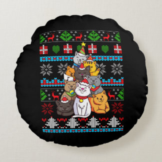 Coussins Ronds Cadeau de Sapin de Noël pour Chat