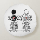 Coussins Ronds Cadeau personnalisé Mariage moto moto cycle C (Dos)