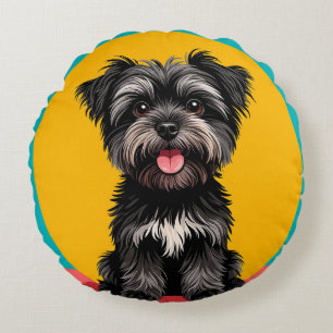 Coussins Ronds Cadeau pour amateur de terriers Portrait de chiot 