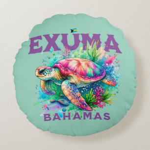 Coussins Ronds Cadeau souvenir Bahamas : Exuma Bahamas Sea Turtle