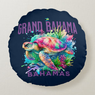 Coussins Ronds Cadeau souvenir Bahamas : Grande Bahama Sea Turtle