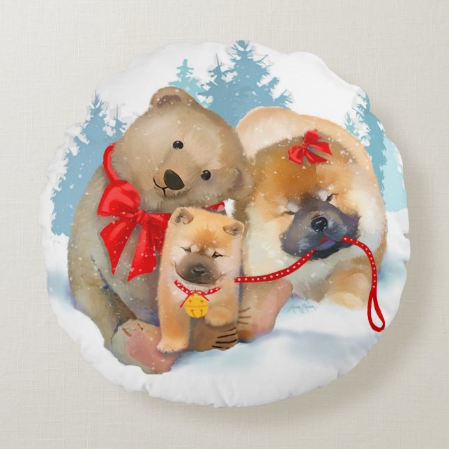 Coussins Ronds CADEAUX À L'EFFIGIE D'OURS Brosse pour peluche en  (Devant)