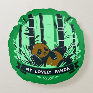 Coussins Ronds Cadeaux de Panda Whimsical : Dessins et oeuvres d'