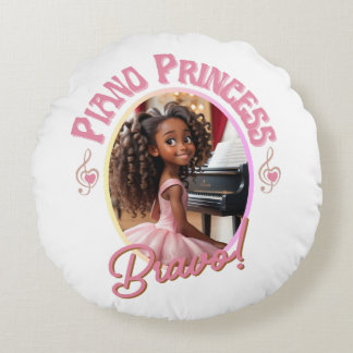 Coussins Ronds Cadeaux pour filles qui aiment jouer du piano