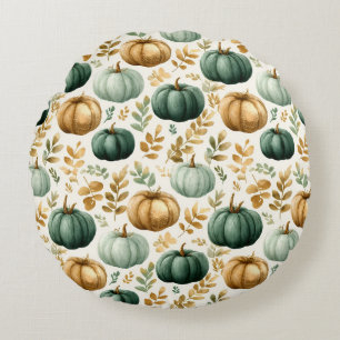 Coussins Ronds Cadre photo Citrouille d'automne personnalisé