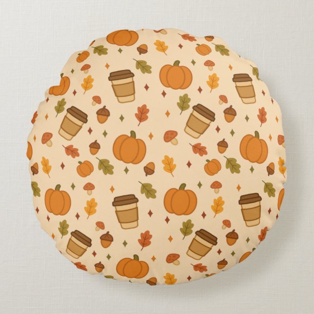Coussins Ronds Café d'automne (Devant)