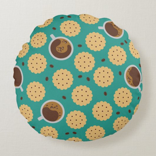 Coussins Ronds Café et cookies (Devant)