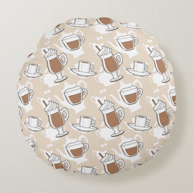 Coussins Ronds Café, motif doux (Devant)