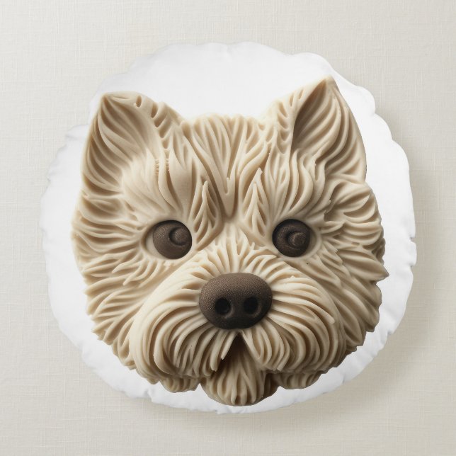 Coussins Ronds Cairn Terrier 3D inspiré (Devant)