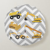 Coussins Ronds Camions de construction (Dos)