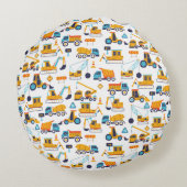 Coussins Ronds Camions de vidange de construction pour enfants Vé (Dos)