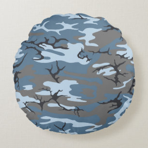 Coussins Ronds Camo bleu