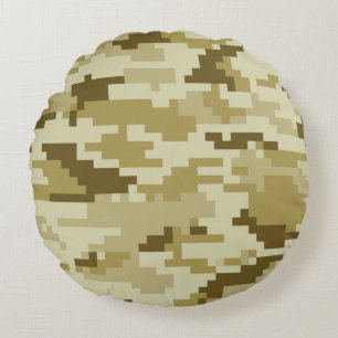 Coussins Ronds Camouflage 8 bits pour désert numérique / Camo