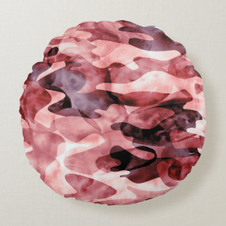 Coussins Ronds camouflage d'aquarelle Abstraite : teinture à crav