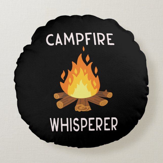 Coussins Ronds Camping - Whisperer de feu de camp (Devant)
