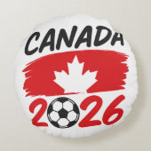 Coussins Ronds Canada 2026 Soccer Fan Design with Maple Leaf (Dos)