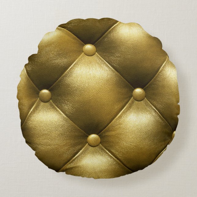 Coussins Ronds Canapé En Cuir Élégance : Luxueux Upholstery. (Devant)