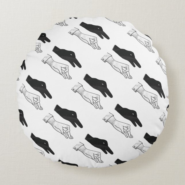 Coussins Ronds Canard Silhouette main (Devant)