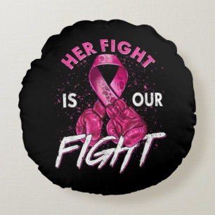 Coussins Ronds Cancer du sein Son combat est notre combat Cancer