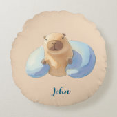 Coussins Ronds Capybara Round Pillow – for Little Capybara Fans (Devant)