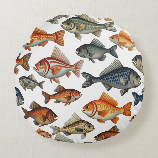 Coussins Ronds caractère du poisson (Devant)