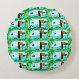 Coussins Ronds Caravane classique vintage de gitan de remorque