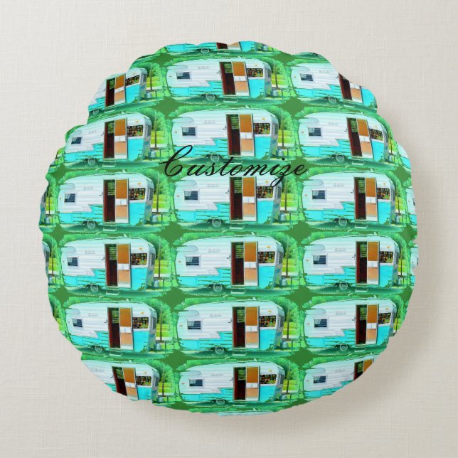 Coussins Ronds caravane vintage classique (Devant)