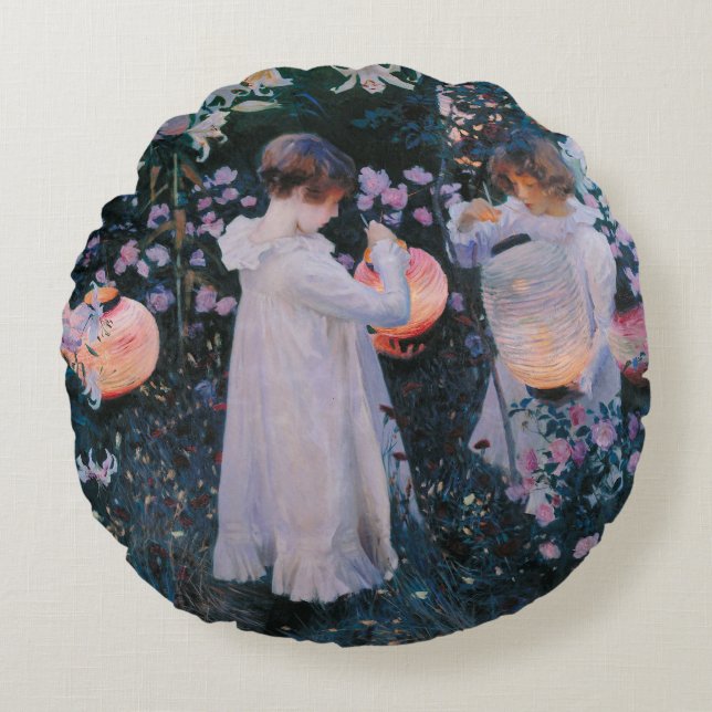 Coussins Ronds Carnation Lily Lily Rose John Singer Sargent Art (Devant)