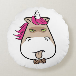 Coussins Ronds Carreau drôle d'enfants de petite licorne