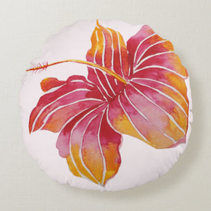 Coussins Ronds Carreau hawaïen chic de coton de fleur de Boho