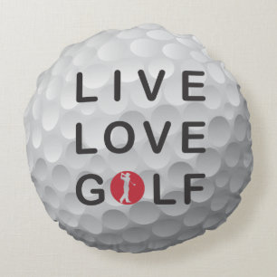 Coussins Ronds Carreau heureux de golf d'endroit