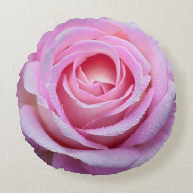 Coussins Ronds Carreau rond de rose de rose (Devant)