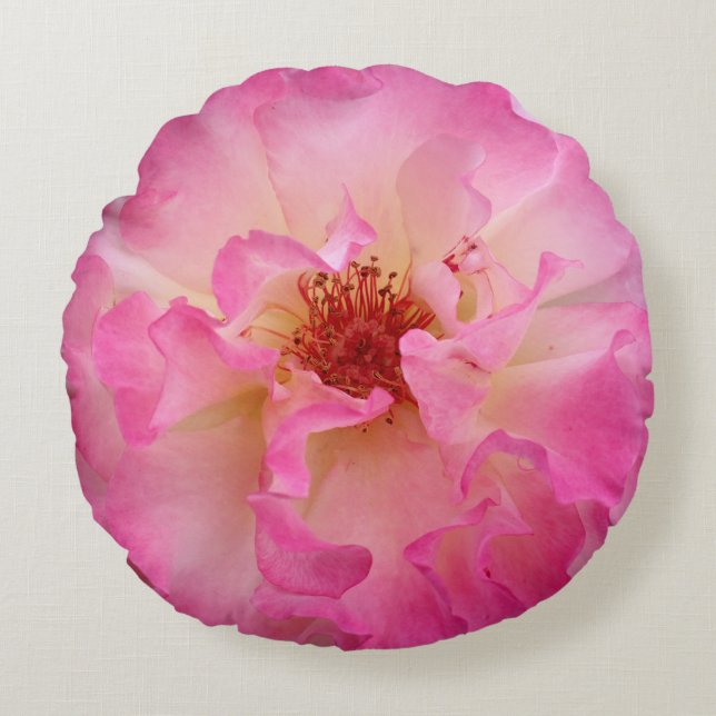 Coussins Ronds Carreau rond de rose de rose (Devant)