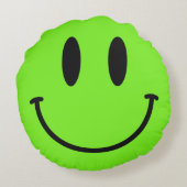 Coussins Ronds Carreau rond de visage de vert de chaux (Dos)