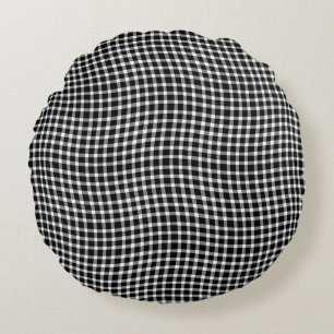 Coussins Ronds Carreaux à carreaux noirs et blancs sans couture