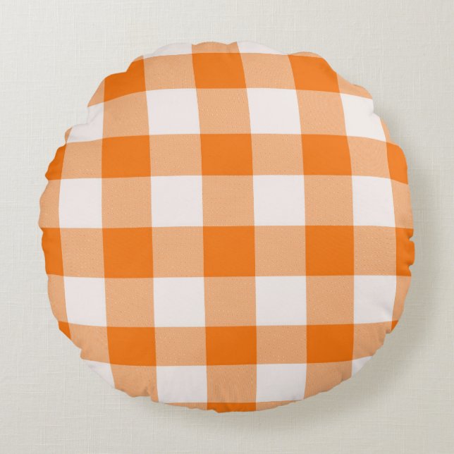Coussins Ronds Carreaux buffles orange  (Devant)