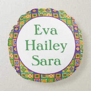 Coussins Ronds Carreaux colorés