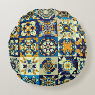 Coussins Ronds Carrelage décoratif traditionnel orné. Retour Abst