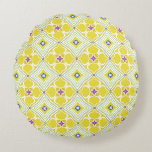 Coussins Ronds Carrelage floral Abstrait Motif décoratif sur Jau