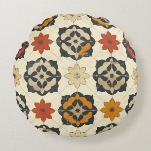 Coussins Ronds Carrelage méditerranéen rustique