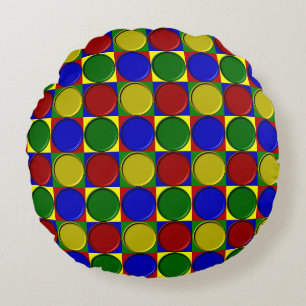 Coussins Ronds Carrés principaux INVERSÉS POINTS-ROUND THROW PILL