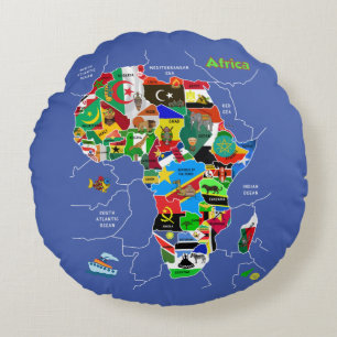 Coussins Ronds Carte Afrique