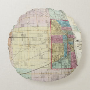 Coussins Ronds Carte de Chicago