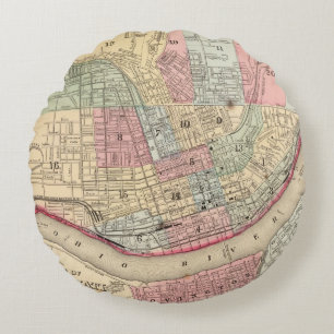 Coussins Ronds Carte de Cincinnati par Mitchell